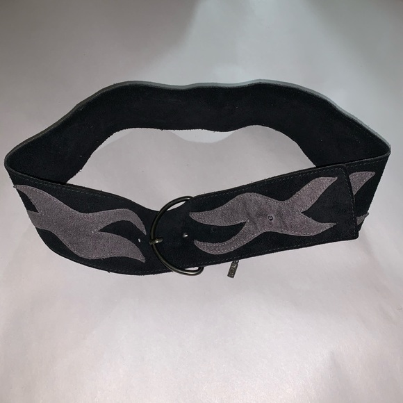 authentic SAINT LAURENT pieced suede wide BELT - Picture 13 of 13